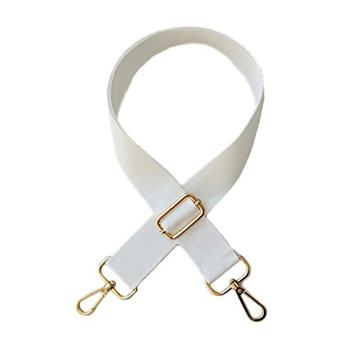 FUNCOCO Schultergurt, Schultergurt Verstellbarer Ersatz Breite Handtasche Umhängetasche Canvas Gürtel-Weiß Belt Cover