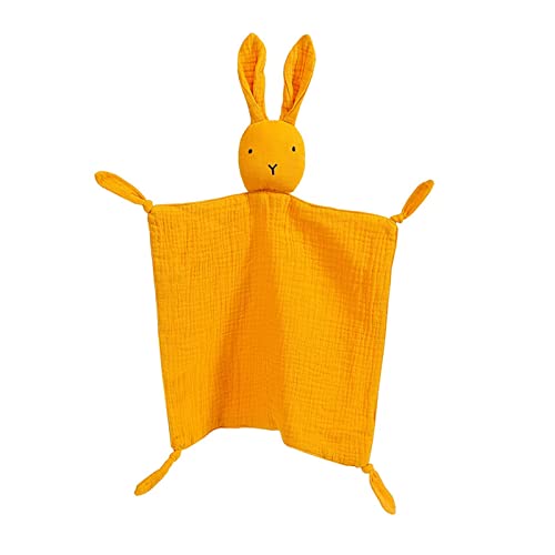 Image of ZIGJOY Baby Security Blanket Muslin Baby Lovey for Boy Girl Unisex Organic Cotton Soft Lovie Baby Gift for Babies Newborn Toddler Bunny Ginger
