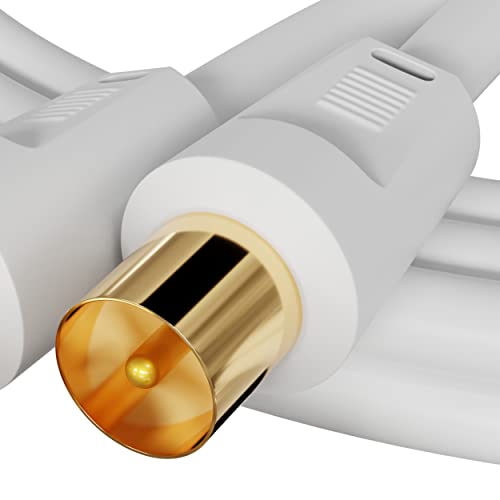 ConnectingU Twin Pack of White 0.5m TV Aerial Cables Male to Male with Female to Female Couplers - Image 4