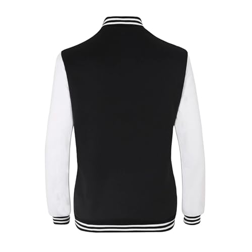 Outofgas Women's Baseball Varsity Jacket Causal Button Down Letterman Bomber Jacket Lightweight Sweatshirts Coat3