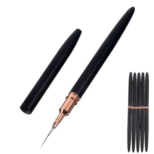 SHERCHPRY 5Pcs Nail Art Brushes for Professional Nail Design Pens for Detailed Nail Art for Nail Salons and Home Use Includes