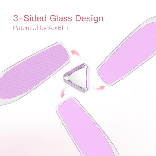 Image of APRELM 3-Sided Nano Glass Foot File, 3-in-1 Coarse /Medium /Fine Foot Callus Remover, Professional Callus Remover for Feet Hard Skin Smooth Polishing (Pink)