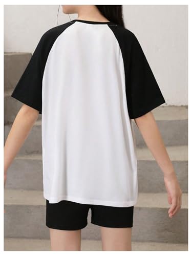 SHENHE Girl's Oversized Star Graphic T Shirt Raglan Sleeve Colorblock Crewneck T Shirt2