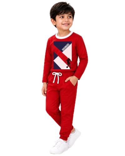 Image of Kuchipoo Boys Regular Fit Cotton T-Shirt and Trackpant Set