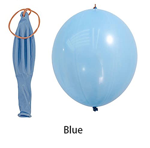 Feill 12Pcs 18" Neon Punch Balloons With Rubber Band Handles,Fun-Filled Balloons For Kids,Party, Wedding (Blue) #TOP1