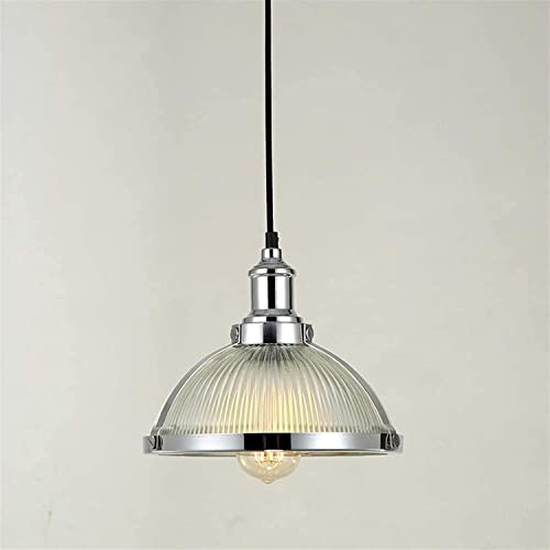 Lustre en verre industriel et suspension chrome E27 RLKHXBS