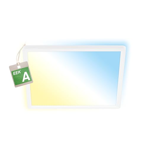 - Pannello LED da soffitto CCT ultrapiatto classe A durata 50.000¯h dimmerabile con telecomando retroilluminazione 29x29x3¯cm Bianco