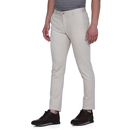 Image of Blackberrys Men Beige Solid Trousers