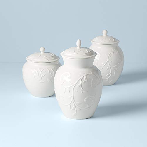 Lenox Opal Innocence Carved 3-Piece Canister Set, 6.00 Lb, White #TOP1