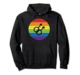 simbolo gay vintage retro bandiera arcobaleno stampa felpa con cappuccio