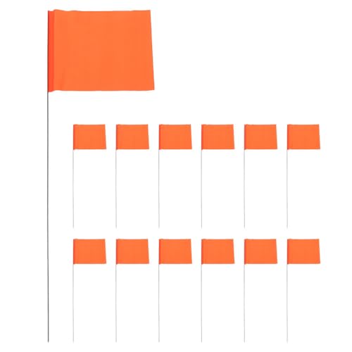 BESPORTBLE 30 Pezzi Bandiere Di Segnalazione Per Prato Con Palo in Filo D'Acciaio Bandiere Per Irrigazione Giardino Marcatura Progetti Topografia Edilizia
