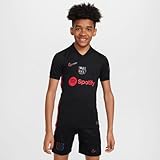 Nike Segunda Equipación Stadium FC Barcelona 2024/25 Camiseta De Fútbol Replica Dri-Fit - Niño/A, Black/University Red/Hyper Royal/Black, FN9148-011, S