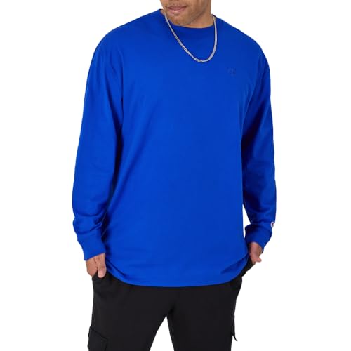 Image of Champion Men's Classic Long Sleeve T-Shirt, Standard Fit, C Logo, Available in Regular and Big & Tall