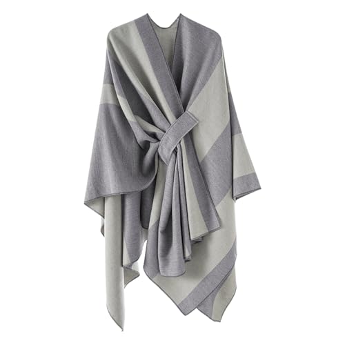 Poncho para mujer con chal frontal estilo elegante retro de flores