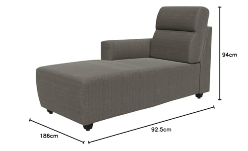 Image of Wakefit Sofa Set | 3 Year Warranty | Sofa 3 Seater, 3 Seater Sofa for Living Room, Wooden Sofa Set, 3 Seater + Left Aligned, Sofa for Living Room - Belize(Omega : Grey)