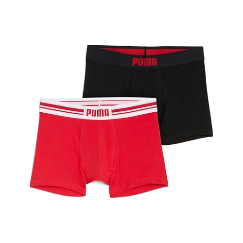 PUMA Everyday Placed Logo Boxer 2 Units S, Rot/Schwarz, S – Ansicht 1