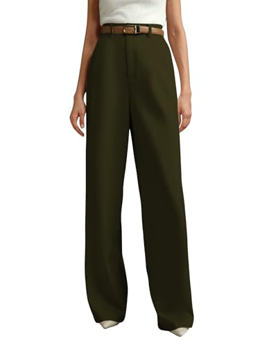 Image of KERI PERRY Trousers for Woman Pants Women's Formal Office Korean | Black Beige Track Pant | Straight | Cotton Spandex Stretchable Trouser | High-Waisted Bottom Wear