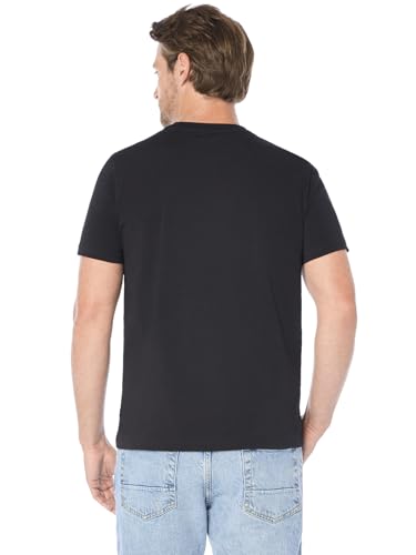 Nautica mens Solid Crew Neck Short Sleeve Pocket T-shirt T Shirt, True Black, 3X-Large Tall US3