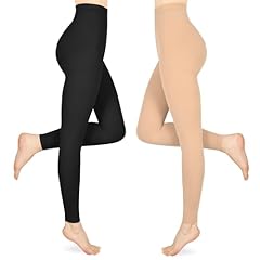 Footless/Black*beige/2 Pair