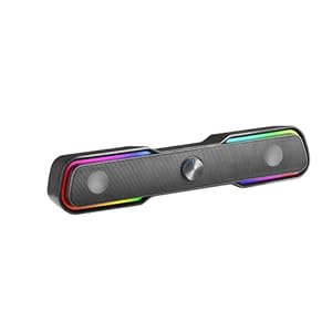 Mars Gaming MSBX Zwart, RGB Soundbar, Bluethooth 5.0+Jack 3.5, DSP Sound 10W