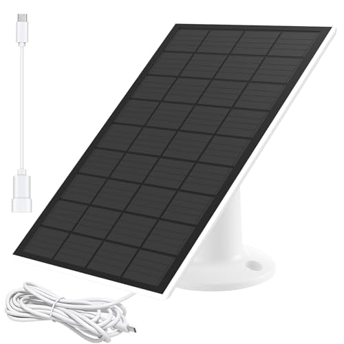 Image of Solar Panel for eufy Camera, for eufyCam 2/2 Pro,2C/2C Pro,E,soloCam E20/E40 Spotlight,IP65 Waterproof USB-C Solar Panel Charger for eufy with Micro USB & Micro Plug (1Pack)