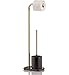 Produktbild Kela 20021 Toilettengarnitur, WC-Bürste, Bürstentopf und Papierhalterung, Marmor/Metall/Edelstahl, Höhe 73 cm, Liron, Schwarz/Goldfarben