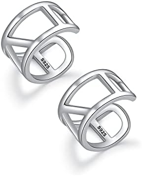 CHIC & ARTSY Cuff Earrings 925 Sterling Silver Ear Cuff Earrings Non-Piercing Fake Helix Cartilage Cuff Earrings Various Styles Conch Ear Cuffs Fine Jewelry for Women Man