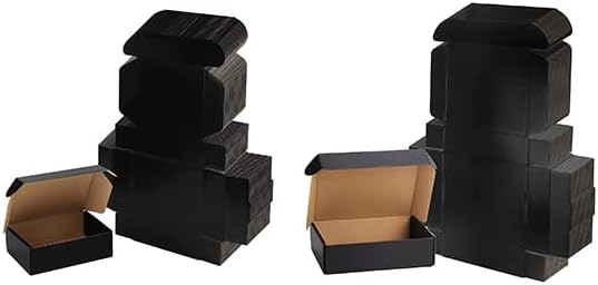 Paquete de cajas de envío negras 7x5x2 con cajas de envío de 9x6x2