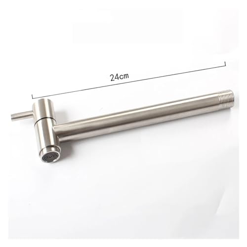 Grifo de lavadora de acero inoxidable 304 extra largo cepillado mono agua 5