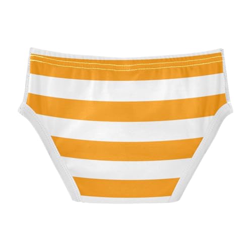 White Orange Stripe Toddler Boy's Underwear 2T2