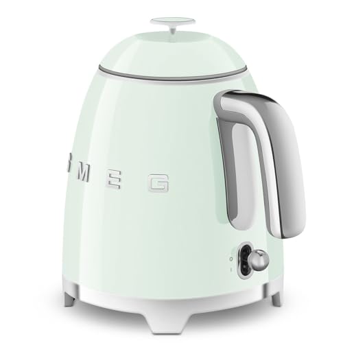 Image of SMEG Mini 50's Retro Style 3 Cup Electric Kettle with Double Wall Anti Slip Base and Water Level Indicator (Pastel Green)