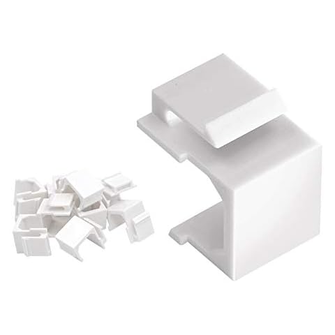 VCE 30-Pack Blank Keystone Jack Inserts (UL Listed) for Keystone Wall Plate and Patch Panel - White Cover