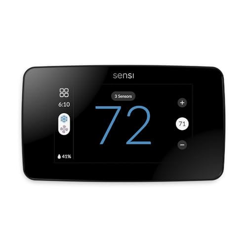 Sensi Touch 2 Smart Thermostat with Touchscreen Color Display, 100 Years of Expertise, Programmable, Wi-Fi, Data Privacy, Easy DIY, Works with Alexa, Energy Star Certified, ST76, C-Wire Required