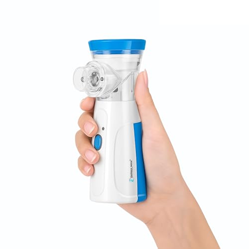 Image of Portable Mesh Nebulizer Machine for Kids & Adults | Ultrasonic Inhaler Device | Silent Handheld Nebulizer with USB Rechargeable Battery | Steam Inhaler for Asthma, Cough, Cold & Allergy Relief