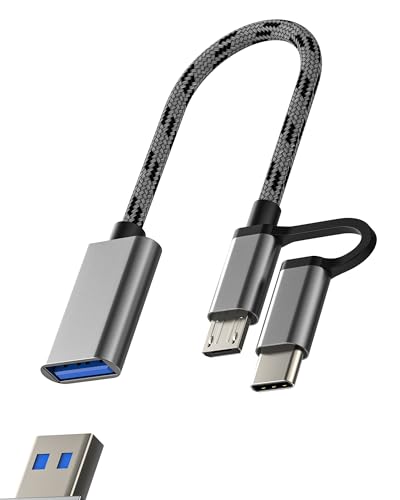 Adaptador USB C Micro USB Macho a USB Hembra(2en1) OTG 3.0 Cable de Datos para Apple para iPhone...