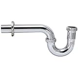 FUBESK Edelstahl P-Trap Waschbecken Waschbecken 29cm S-Bend Ablaufrohr mit Anti-Dichtung für Standard-Waschbecken