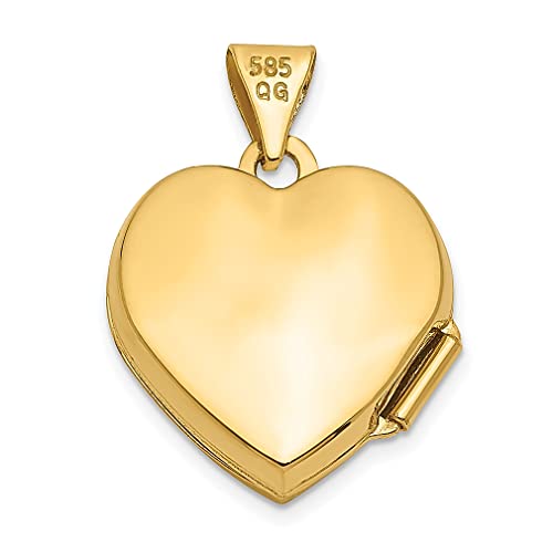 14K Yellow Gold Floral I Love You Heart Photo Pendant Charm Locket Chain Necklace That Holds Pictures Fine Jewelry For Women Gifts For Her #TOP2