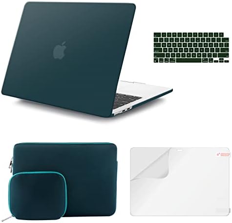 iCasso for MacBook Air 13.6 inch Case M2 Chip 2023 2022 Release Model A2681, Matte Hard Shell Case&Laptop Sleeve&Screen Protector&Keyboard Cover for Mac Air 13'' M2 with Small Bag-Dark Cyan