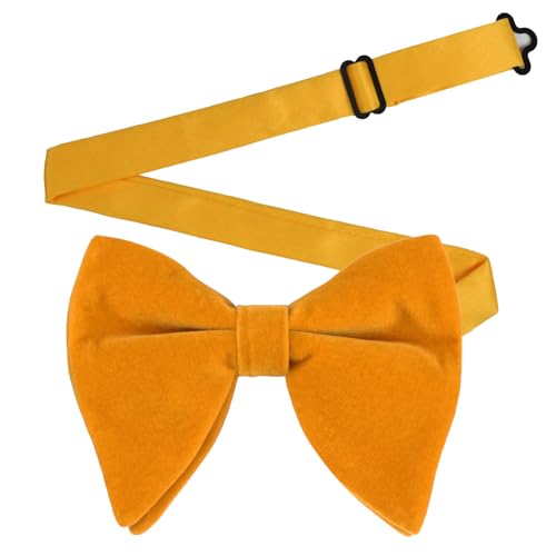 Image of Alizeal Velvet Pre-tied Adjustable Bow Tie for Men Oversize Formal Solid Tuxedo Bowtie