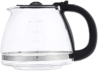 Amazon Basics Coffee Makers, 5-Cup Coffee Machines with Reusable Filter, Coffee Pots, Black & Stainless Steel