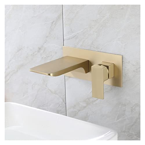 Robinet de salle de bain cascade mitigeur eau chaude et froide mural carré