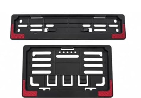 Image of HCM Number Plate Frame Set of 2 (Front & Rear) | ABS Quality Plastic | HCM High Class Materials | Easy Installation | with Double Side Reflector