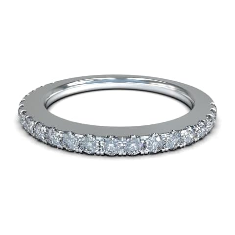 Central Diamond Center VOUS Matching Wedding Band in Solid Sterling Silver & Pure Brilliance Zirconia - Size 7.5 Cover