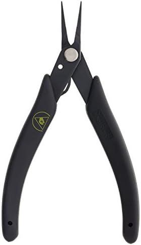 Xuron - 450SAS Tweezer Nose Pliers - Serrated, ESD Safe Grips