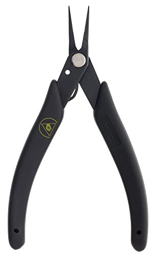 Xuron - 450SAS Tweezer Nose Pliers - Serrated, ESD Safe Grips