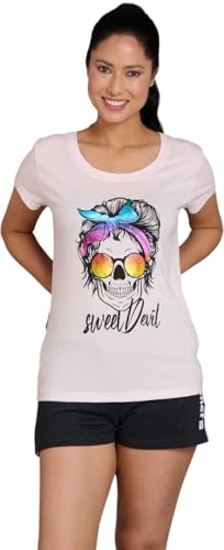 Image of Go Devil Women's Casual Printed Round Neck Oversized Stylish T Shirt