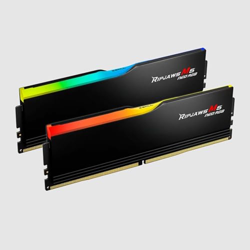 G.Skill Ripjaws M5 Neo RGB (AMD Expo) 32 GB (2 x 16 GB) DDR5 6000 MHz CL36-36-36-96 1.35V Memoria RAM de escritorio - F5-6000J3636F16GX2-RM5NRK - Negro