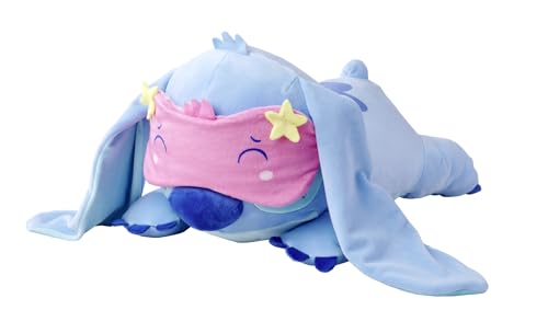 Simba Toys Disney Snuglets Wellbeing Plüschfigur Stitch liegend 40 cm – weich mit Schlafmaske und angenehmem Zusatzgewicht ca 500 g – geeignet ab den ersten Lebensmonaten – schönes Geschenk