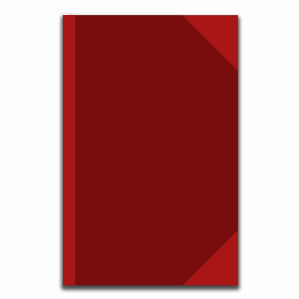 Trison Registro de entrada para puerta, 768 páginas, papel de contabilidad verde, orientación horizontal, 21,5 x 34 cm, lona roja, tapa dura, Quire 12, paquete de 1