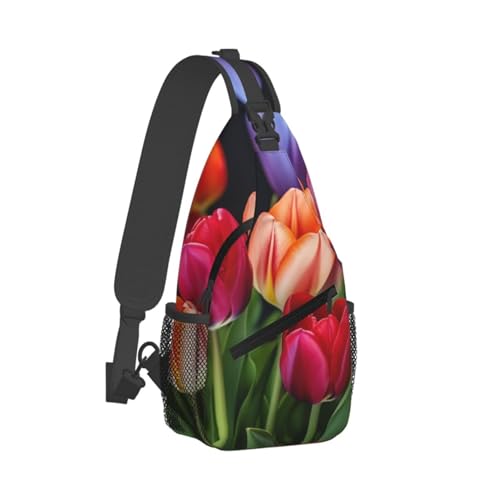 Bolso Cruzado Sling Bag para Hombres y Mujeres Negro miniatura 3